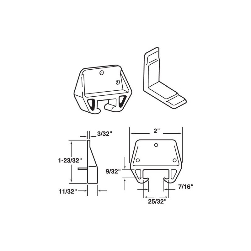 Prime-Line R 7082 Drawer Track Guide Kit, 7/16 In. (2