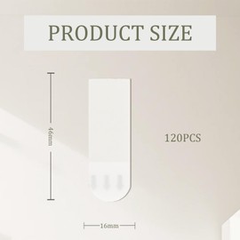 Mzario 120 Pieces Poster Strips Heavy Duty,Picture Hanging Strips,Remove Without Marks,Double Sided Adhesive,No Tools,for Hanging Photo, Posters, Decorative Items(46 * 16mm)