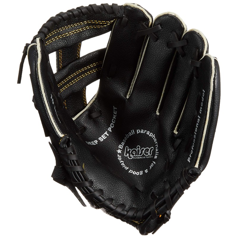 Kaiser KW-313 Dragonfly Gloves, 10 Inches, Black, Baseball, Catchball, Practice,
