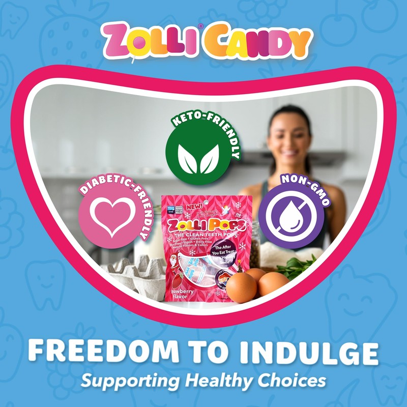 Zollipops - Holiday Strawberry Pack - Clean Teeth Lollipops, 3.1