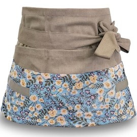 MILCIL Garden Apron for Woman with 8 Pockets, Blue Sakura, Blue Sakura, Standard