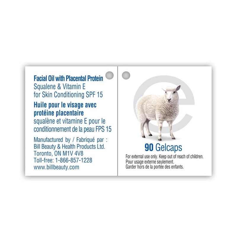 Bill Lamb Placenta with Vitamin E SPF15-90 Gelcaps (Squalene)