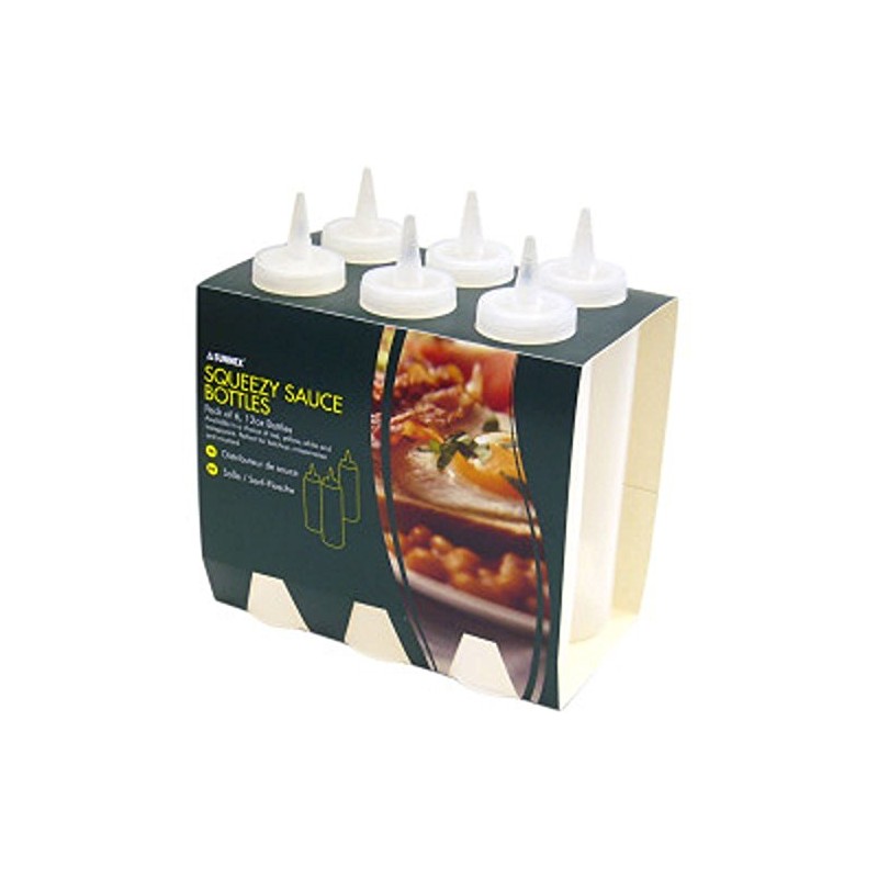 Sunnex 8oz Clear Plastic Sqeezy Sauce Oil Vinaigrette Bottles Pack
