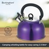 Buckingham Stainless Steel Whistling Kettle Metallic Purple with Cool Touch