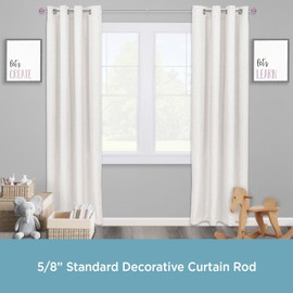 Kenney KN81686 Estrella Purple Sparkle Fluted Acrylic End Standard Decorative Juvy Window Curtain Rod, 48-86" Adjustable Length, Brushed Nickel Finish, 5/8" Diameter Steel Tube