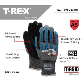 MAGID T-REX Arctic Series Thermal Impact Glove–Cut Level A5-11/2XL (1 PR), Black