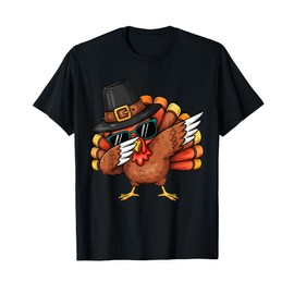 Thanksgiving Shirt Funny Turkey Dabbing for Men Women Kids T-Shirt