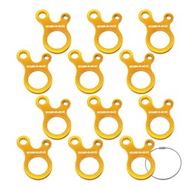 NCNL (NO CAMP NO LIFE) Universal Metal Clasp, Snail Type, Compatible with Up to 0.2 inches (5 mm), Aluminum Tent, Tarp, Rope Tensioner, Adjustable Length, Rope Tensioner, Guy Line Liner, Rope