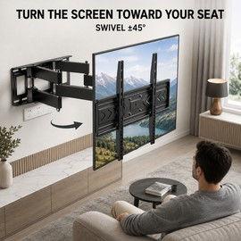 Full-Motion Dual-Arm TV Wall Mount for 40–80 Inch TVs, VESA up to 600x400mm