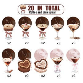 20pcs Espresso Martini Party Hanging Swirls, Coffee Espresso Martini Themed Swirl Ceiling Hanging Streamer for A Tini Bit Older Party Martini Birthday Party Bachelorette Party Supplies