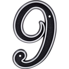 Hillman 845901 6-Inch Reflective House, Number 9,Black