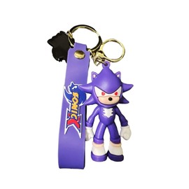 TCB Creations Sonics The Purple Blaze Hedgehog 3D Character 3" Tall Silicone Charm Keychain