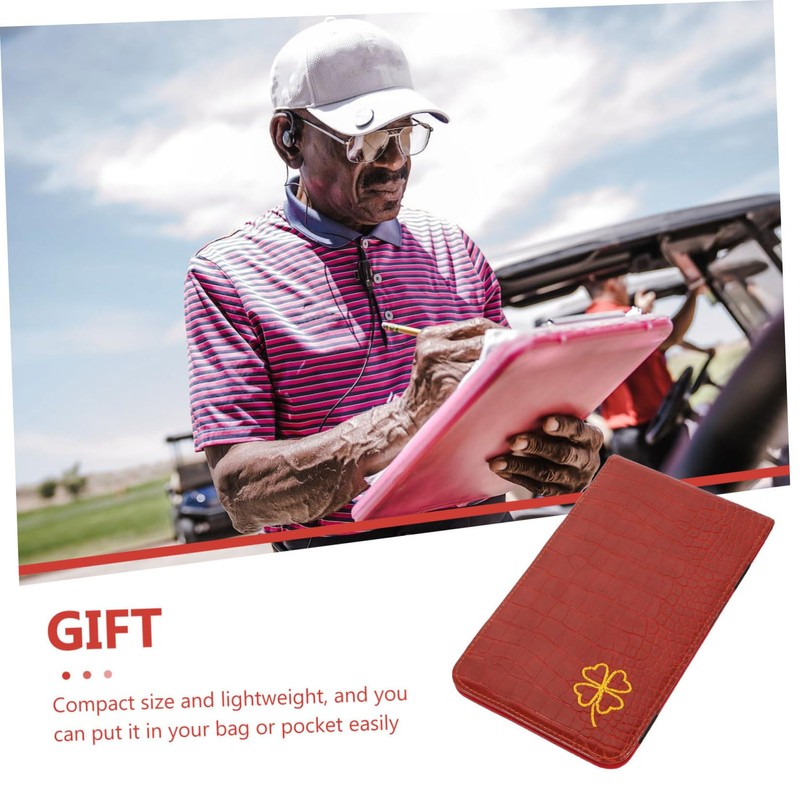 Gatuida Golf Scorecard Holder Portable PU Leather Cover for Outdoor