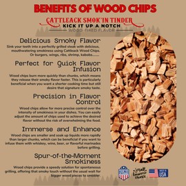 Cattleack Smok'in Tinder Premium Wood Chips 4 Pack, Unleash Flavorful BBQ Magic, 1 lb Each Bag, Elevate Your Grilling and Smoking Game, Proudly Made in The USA (Pecan)