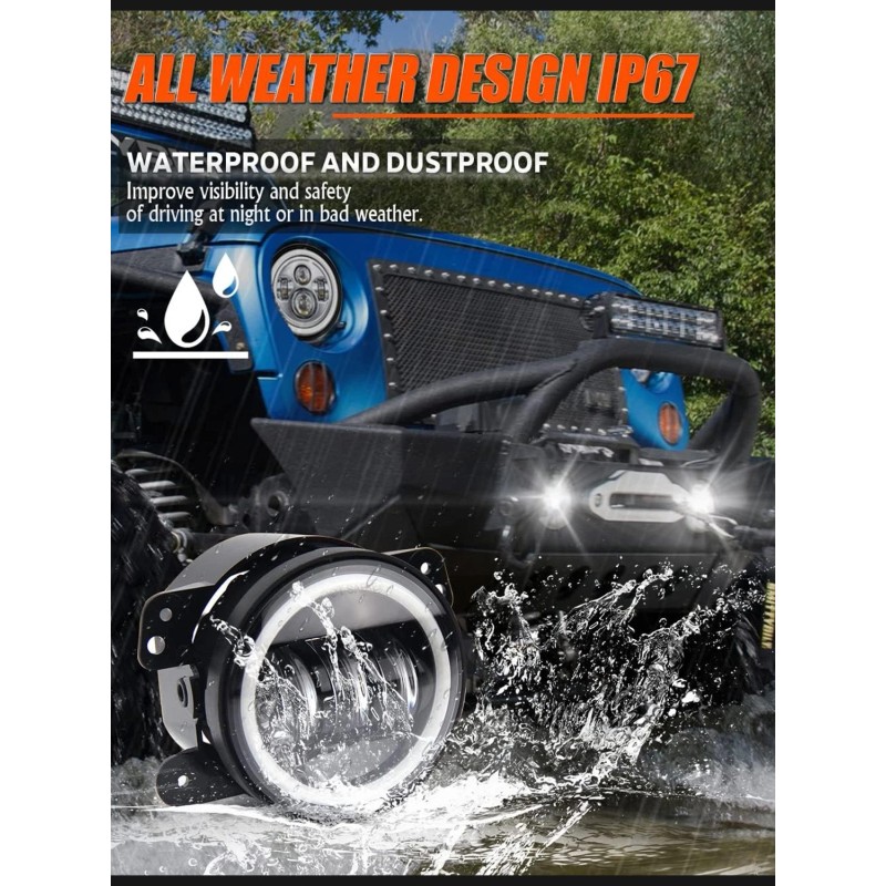 Nartoup for Freightliner Coronado 7inch Round LED Headlights + 4inch