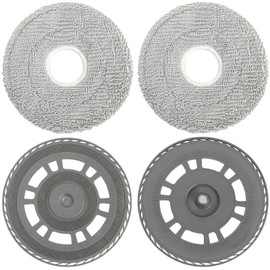 ZephyrCraft Replacement Mop Pads & Plates (2+2 Set) Compatible with Dreame L10S Pro/L10S Ultra/L20/L40/X30/X40/Mova E30 Robot Vacuums – Multi-Model Washable Mop Accessories