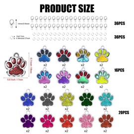 Dog Paw Print Charm Set, 36pcs Mixed Vintage Style Animal Footprint Pendant, DIY Jewelry Making Charm