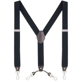 Ausukler Men's Braces Extra Strong 3.5 cm Wide with Swivel Hook Heavy Duty Men Braces Black, black