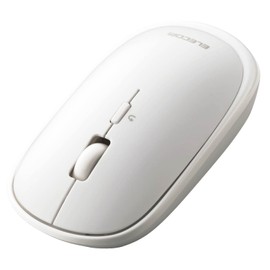 Elecom Slint M-TM10BBWH/EC Wireless Mouse, Bluetooth, Slim, Silent, 4 Buttons, Presentation Mode, Compatible with Windows, Mac, Android, iOS, iPad OS, Fire OS, White