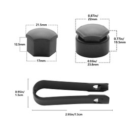 LICQIC 17 mm wheel nut covers, 20 Pcs car wheel nut caps (16 Standard Ones 4 Locking Ones), Universal wheel bolt Covers with Removal Tool, Grey