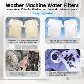 FA20 Brass Sediment Filter, Reusable Sediment Water Filters for Washer, Shower, Well Water, Traps Sand, Rust, Brass, 40 Micron, Inline, BPA Free