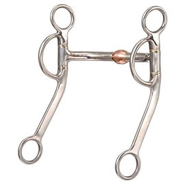 5" Kelly Star Chrome Inlaid Copper Mouth Roller Pinchless Comfort Gait Shank Bit