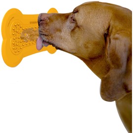 Lick Lick Pad Dog Accessories | Pet Shower Attachment | Dog Peanut Butter Lick Pad | Dog Bathing Station | Dog Bathing Supplies | Veterinarian Used | Suction to Wall | Large (Large - 1 Pack, Yellow)