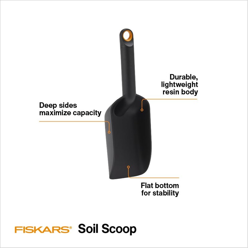 Fiskars Soil Scoop for Potting and Transplanting, Garden Tool Indoor
