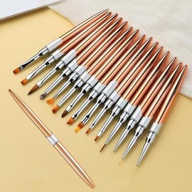Other brands Gel Nail Brush Professional Nail Art Nail Brush + 15-Piece Brush Cap Set / 젤네일붓 네일아트 전문 네일브러쉬 + 브러쉬캡 15종 세트