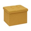 B FSOBEIIALEO Storage Ottoman Cube, Linen Folding Foot Rest Ottomans
