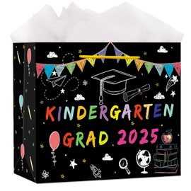 HEYINSHEN Kindergarten Graduation Gift Bag 13'' Kindergarten Graduation Goodies Bag for Kids Preschool Graduations Gift Bag with Tissue Paper and Handle 2025 Graduations Party Favor