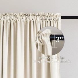 MIULEE Ivory Velvet Curtains Thermal Insulated Blackout Curtain Drapes for Bedroom Living Room Darkening 84 Inches Long Curtains Panels Rod Pocket Set of 2