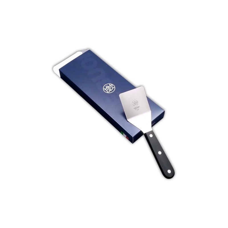 Square Flexible Stainless Steel Spatula with Tecnopolymer Handle, Black, Triple