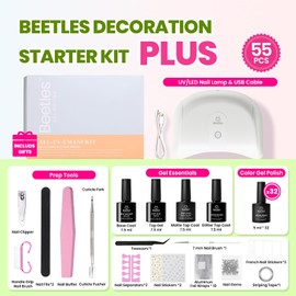 Beetles Gel Nail Polish Kit with U V Light, 32 Colors Gel Polish Nail Kit 55 Pcs Gel Polish Set Base & Matte and Glossy Top Coat Soak Off DIY Nail Art Set Manicure Gifts for Women