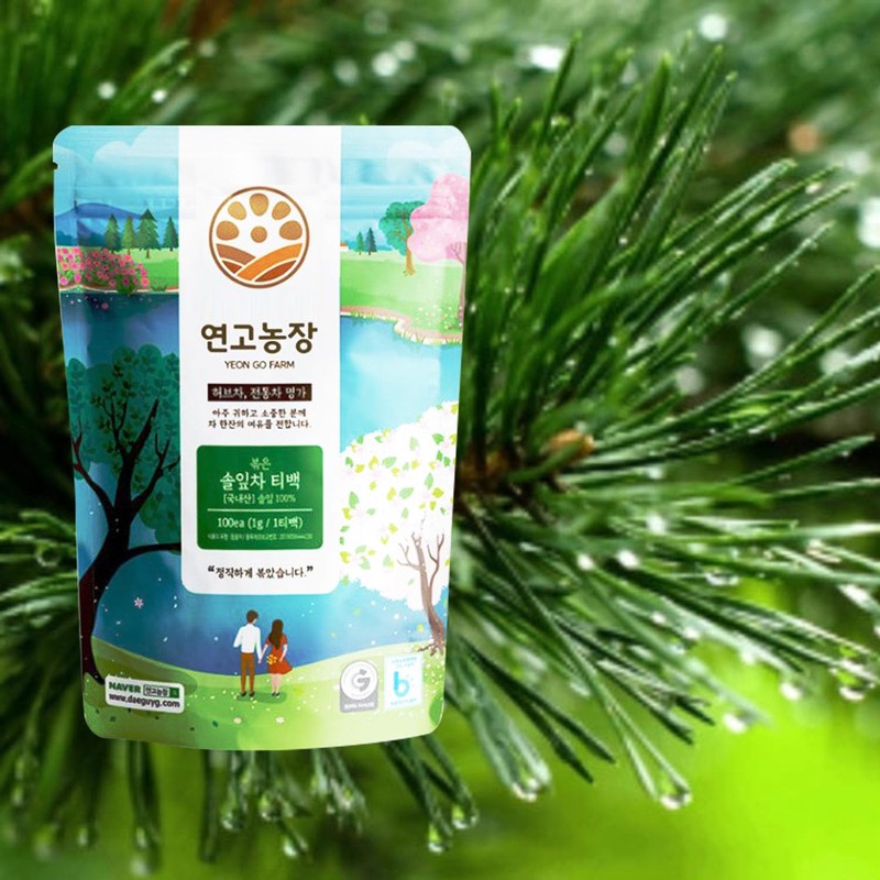 Sookwang Korean Roasted Pine Needle Tea Bags, Refreshing Herbal Drink