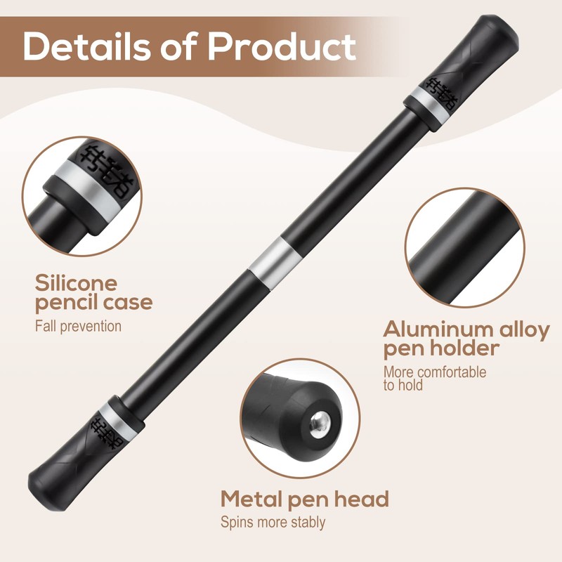LALASTYLE 2 Piece Spinning Rotating Pen Rolling Finger Spinning Gaming