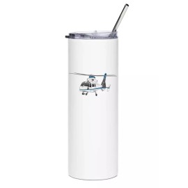 Eurocopter AS365N3 Dauphin Stainless Steel Water Tumbler with straw - 20oz.