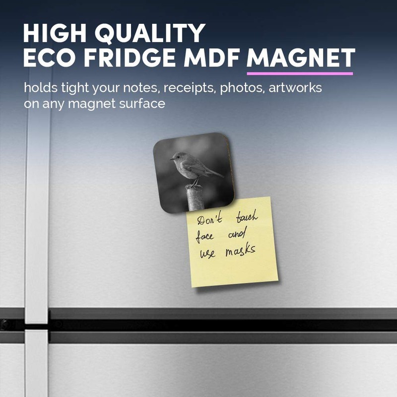 1 x Square MDF Fridge Magnet - Robin Wildlife England