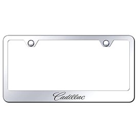 Au-TOMOTIVE GOLD Laser Etched Logo Stainless Steel License Plate Frame for Cadilac (Chrome)