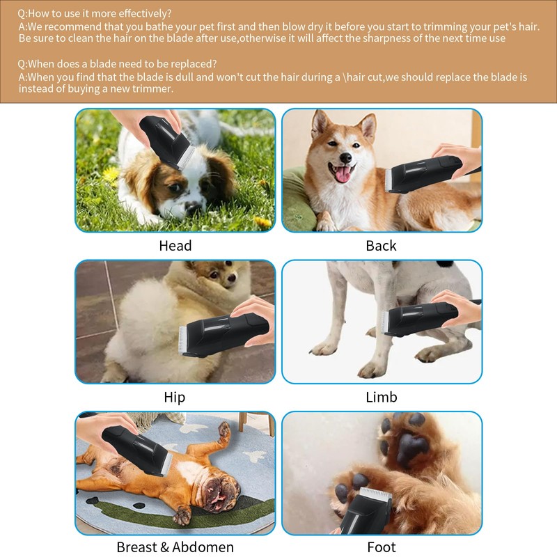 Size 7FC/5FC/4FC Detachable Pet Dog Grooming Ceramic Blades,Compatible with Andis,Oster
