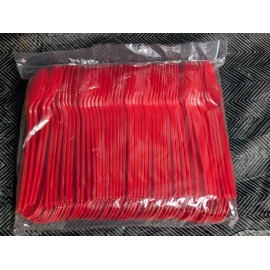 karat 100 Count Red Karat Unbreakable Plastic Spoons Extra Heavy Weight Teaspoons PP