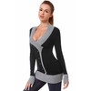 AmélieBoutik Women V Neck Faux Wrap Color Trim Sweater Tunic