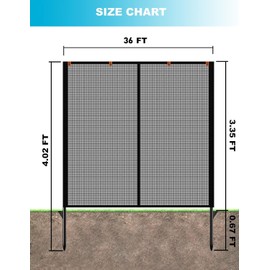 Driveway Net Fence Gate Mesh - Outdoor Barrier Portable for Backyard Yard - Gates Stop Ball Basketball Dogs Pool Garage Area Guard
