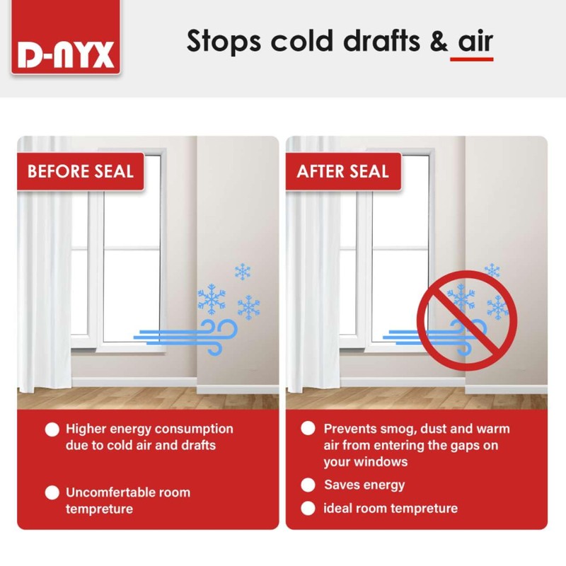 D-NYX Window Sealing Tape 1 Pack Transparent Sealing Heavy-Duty Residue-Free