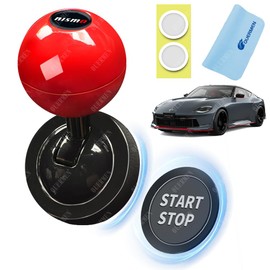 Car Engine Start Button Funny Car Push Start Lever Start Button Automotive Ignition Button Cover Retrofit Decorative Modification Accessory Unique Easy Installation All-Metal Material Red (Compatible
