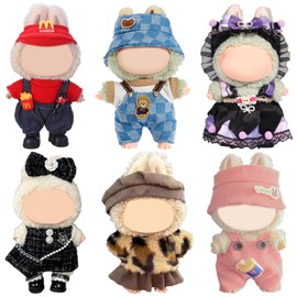 6 Pack Doll Clothes for 17 cm Doll, Exquisite Luxury Designer Outfits with Hats & Accessories, Cute Doll Clothing Set Suitable for Dress up Unique Style (No Dolls)