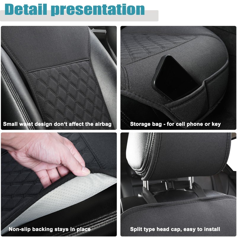 West Llama Linen Car Seat Covers-Breathable & Soft-Front Car Seat