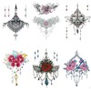 6 Sheets Underboob Tattoos Breast Tattoos Flowers Tattoo Set Zoe