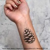 4 x 'Single Pine Cone ' Temporary Tattoos - Water