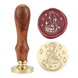 Moon in Bottle Wax Seal Stamp, Yoption 30mm Sealing Stamp for Wedding Letters Invitations Envelopes (Magic Potion Bottle)
